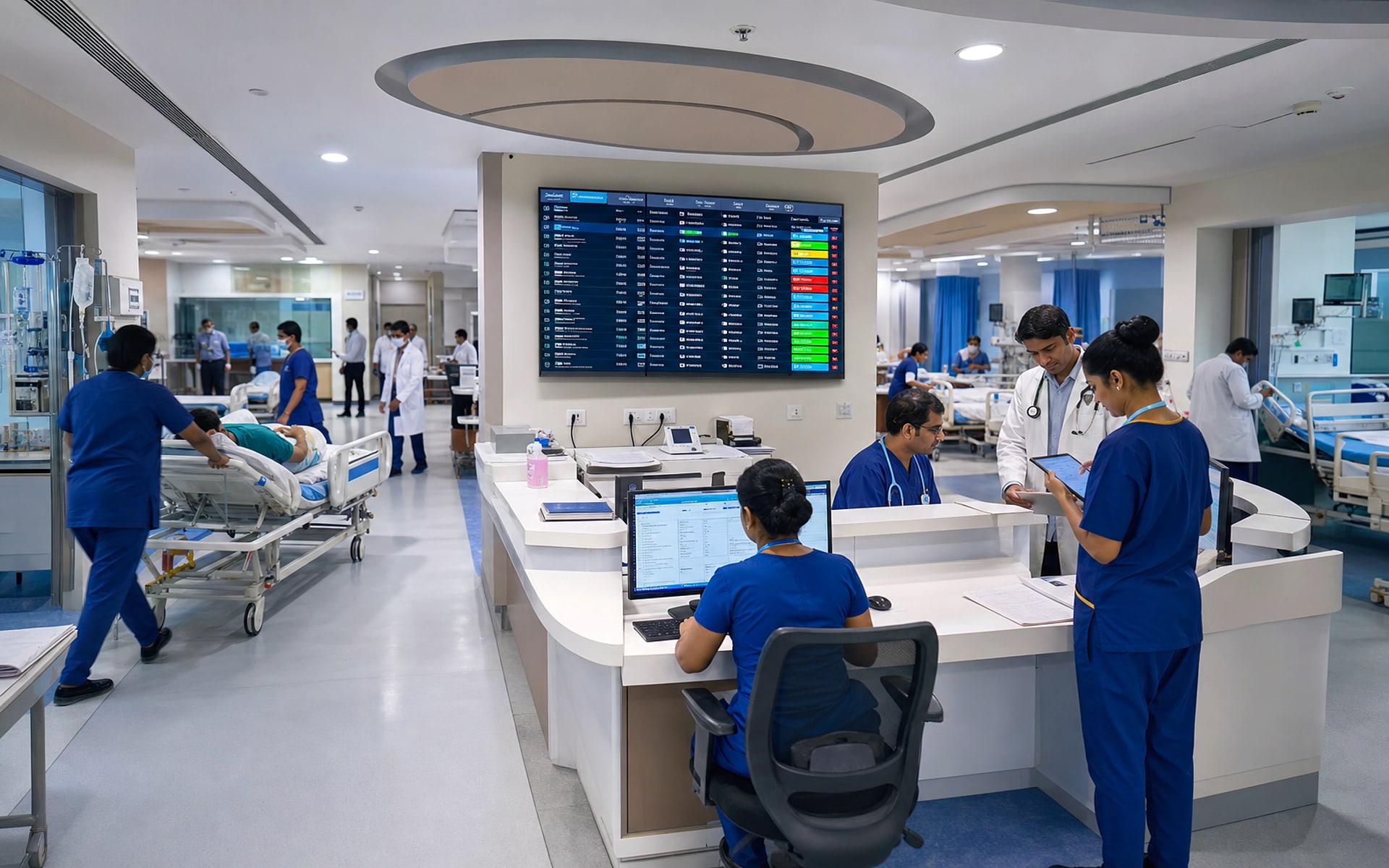 Hospital and clinic operations with healthcare management software