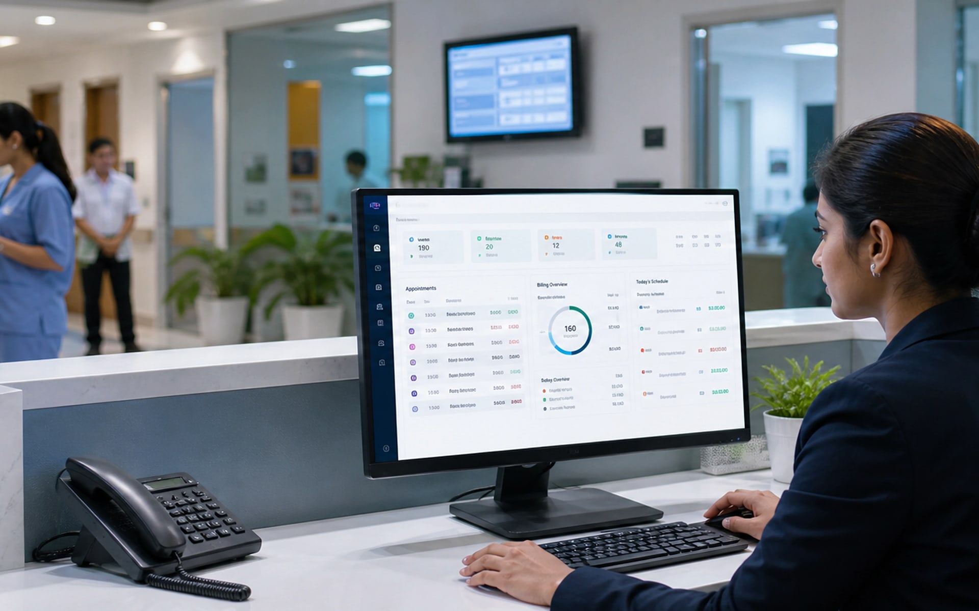 Hospital and clinic operations with healthcare-management software