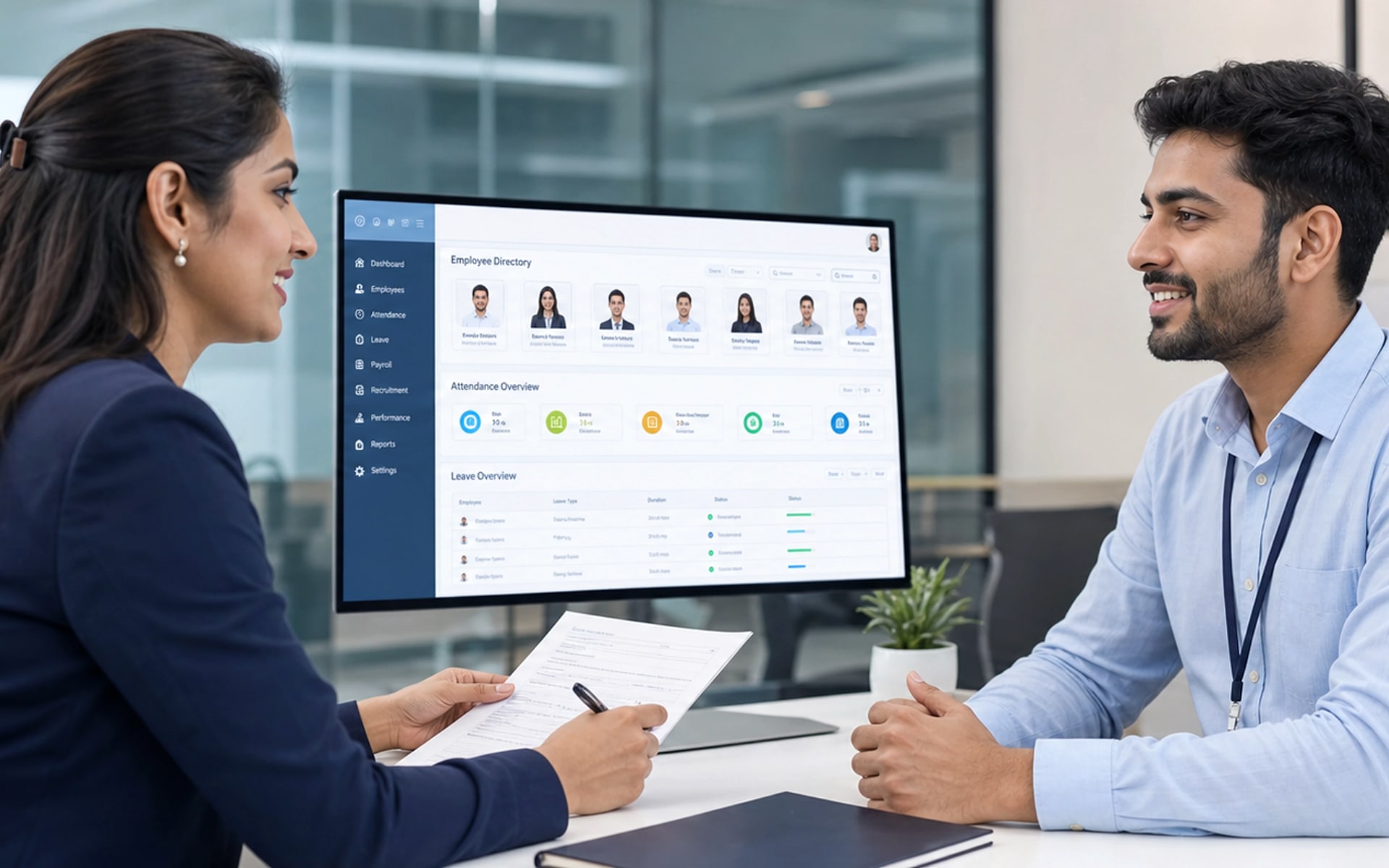 HRMS employee management dashboard photo