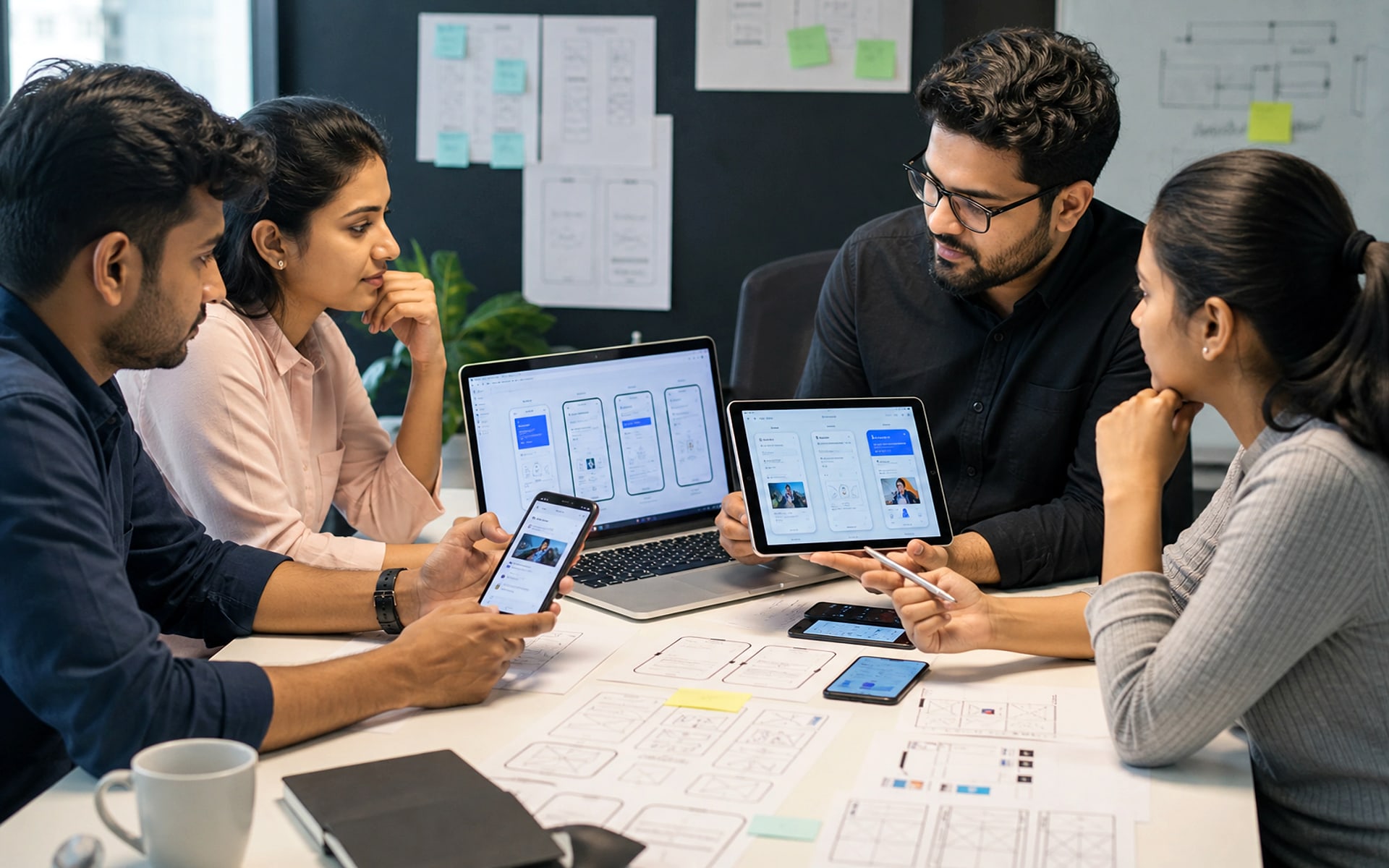 Mobile app development desk photo
