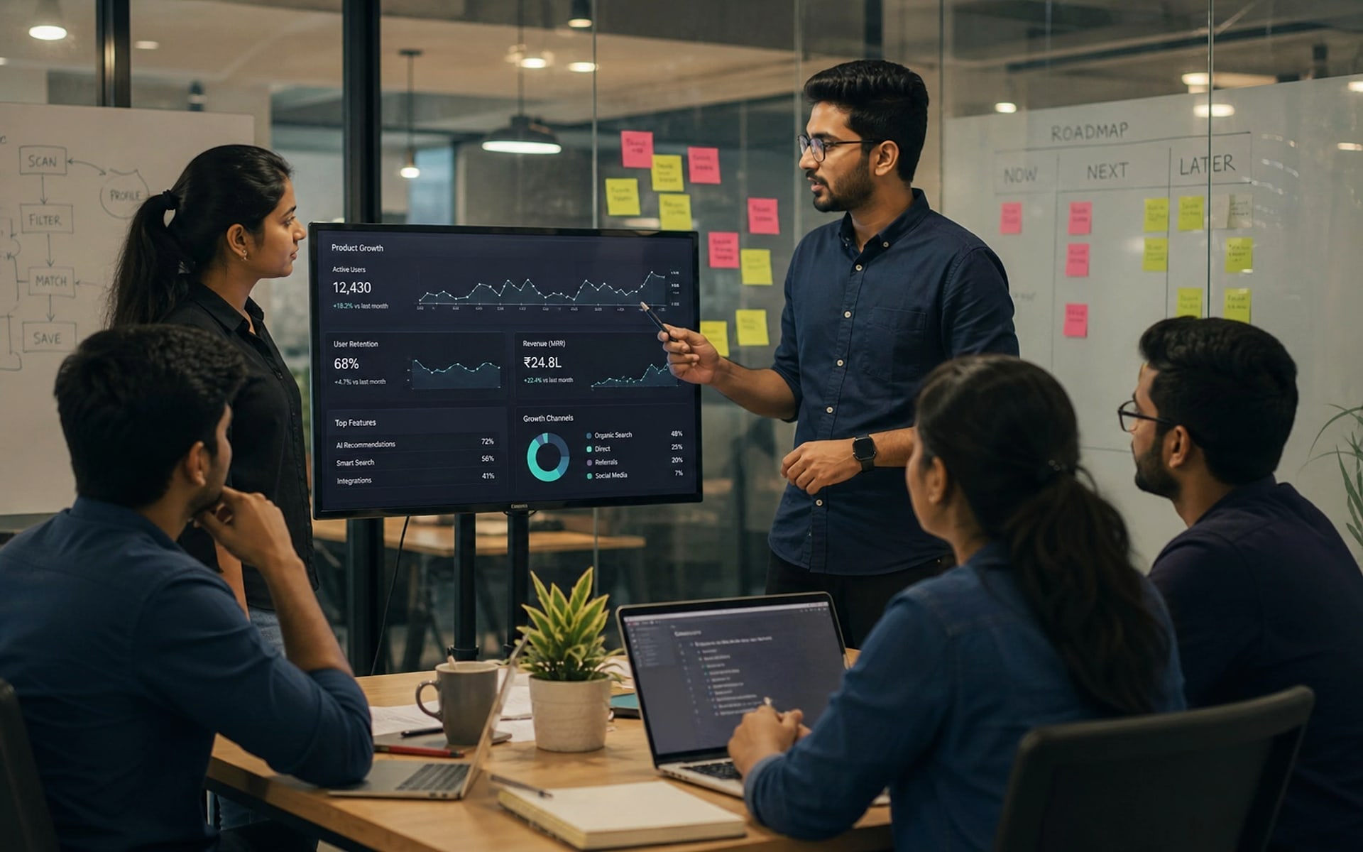 Startup product analytics and SaaS dashboard