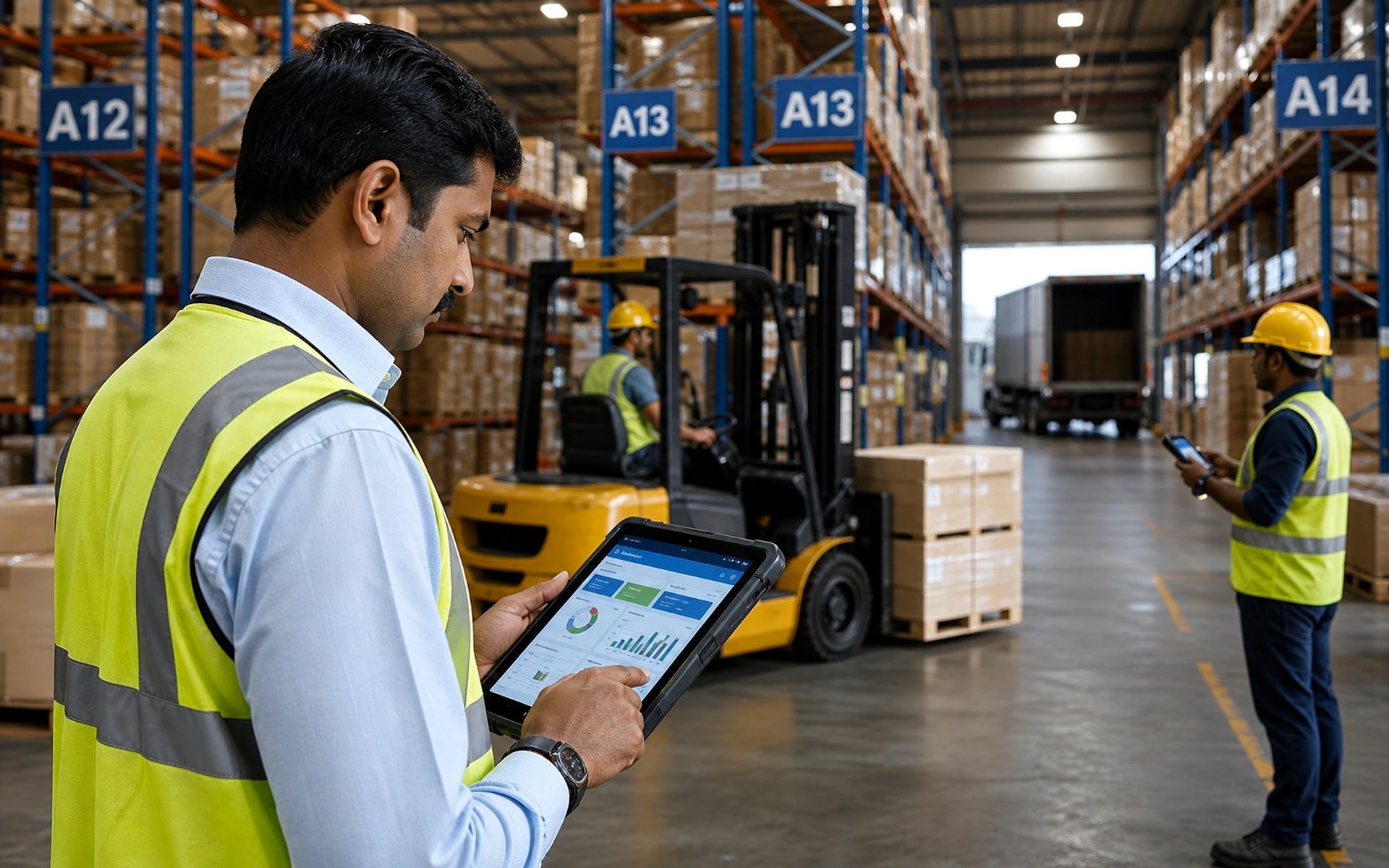 Warehouse stock management photo